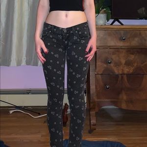Free People gray floral jeans